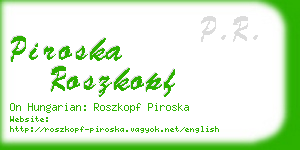piroska roszkopf business card